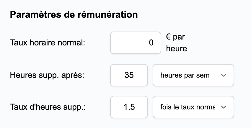 Pay Rate Options