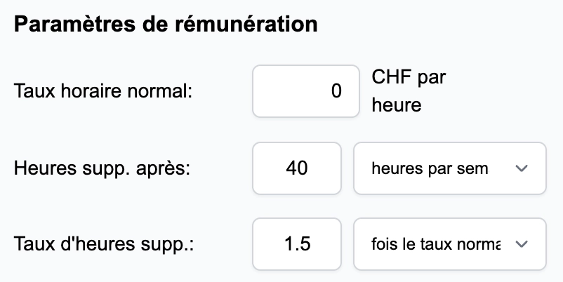 Pay Rate Options